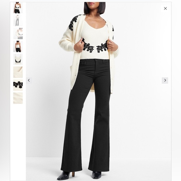 Express Lace Tank Top Knit Wool Blend Sweater Blouse Size Small - Picture 9 of 10